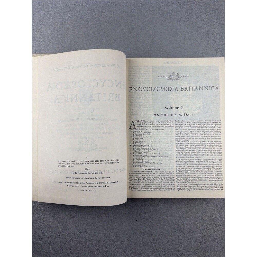 Vintage Encyclopedia Britannica Replacement Volume 2 Gold Antartica Balfe - Picture 6 of 13